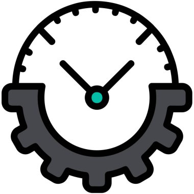 Alarm saati simgesi, vektör illüstrasyonu