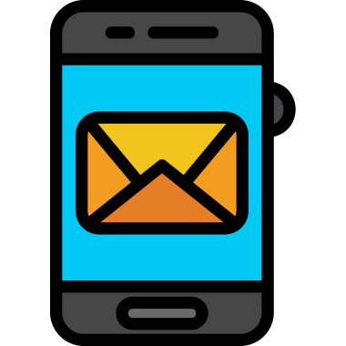 akıllı telefon e- posta simgesi ile doldurulmuş - özet biçimi