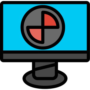 Bilgisayar monitörü simgesi. vektör illüstrasyonu