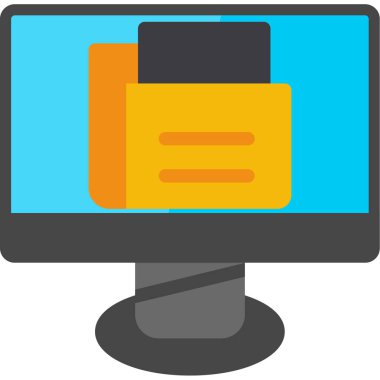 düz biçimli bilgisayar masaüstü aygıtı simgesi