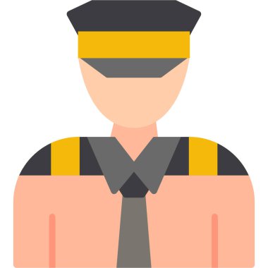 Pilot düz vektör simgesi