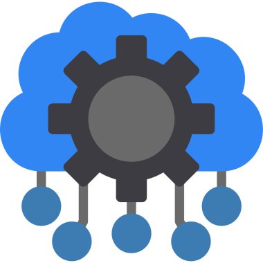 veri bulut hesaplama simgesi, düz tasarım