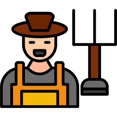 Çiftçi. Web simgesi basit illüstrasyon