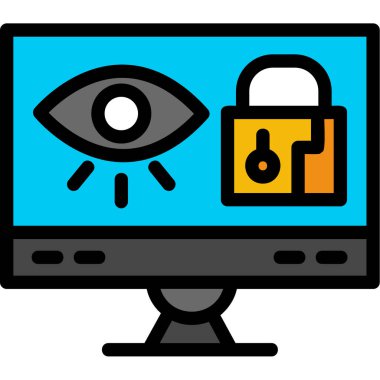 Güvenlik sistemi simgesi vektör illüstrasyonu