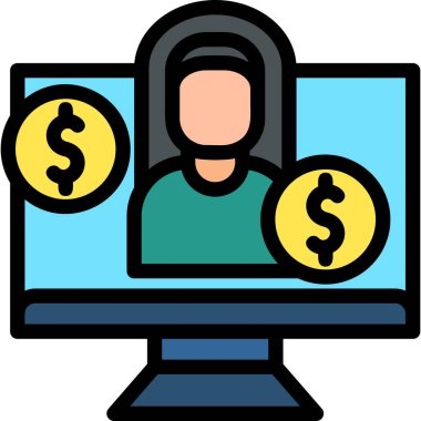 Bilgisayar. Web simgesi basit illüstrasyon