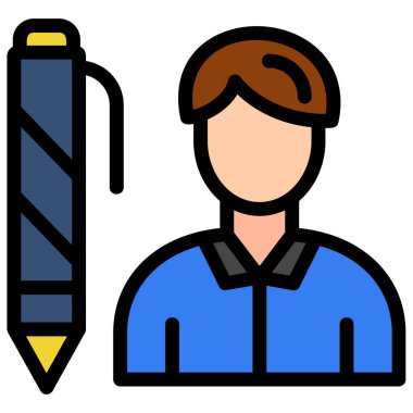 Kalem. Web simgesi basit illüstrasyon