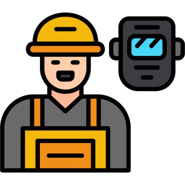 Taslak biçimli mühendis işçi simgesi