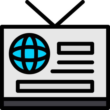 Televizyon. Web simgesi basit illüstrasyon