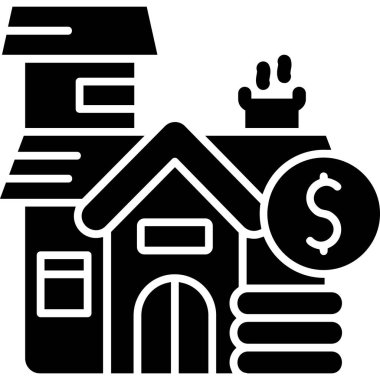 Banka binası simgesi, vektör illüstrasyonu