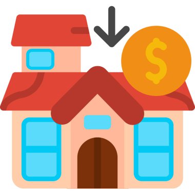 Emlak evi ikonu vektör illüstrasyonu