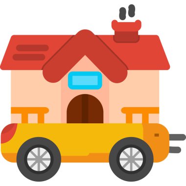 araba evi ikon vektör illüstrasyonu