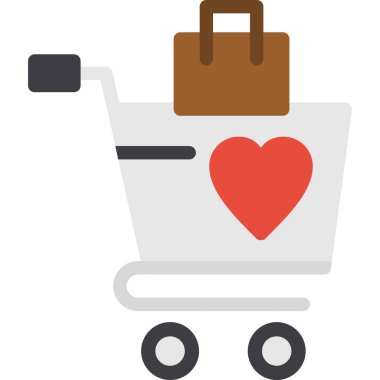 Kalp ikonu düz stil aşk ikonu