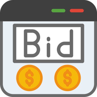 Açık artırma simge vektör çizim