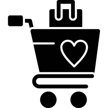 Sepet arabası ekommerce simgesi ana hat biçiminde