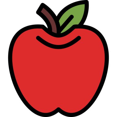 meyve elma sağlıklı simgesi - ana hatları biçiminde