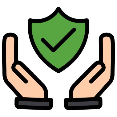 Kene rengi ikon vektörlü kalkan. Virüs koruma işareti. izole edilmiş sembol çizimi