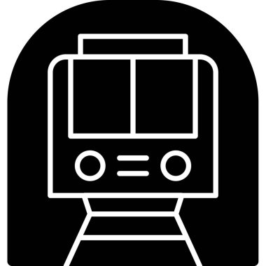 Modern tren simgesinin vektör illüstrasyonu