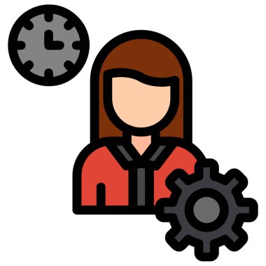 iş yönetimi düz ikon vektör illüstrasyonu