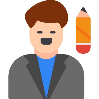 iş adam düz simgesi