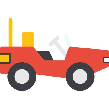 Traktör düz simge vektör çizim