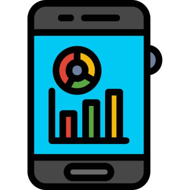 grafik çizelgesi vektör illüstrasyon tasarımlı akıllı telefon