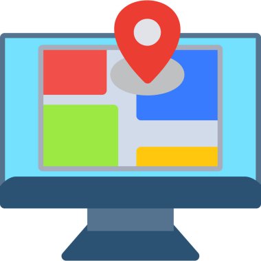 konum haritası gps simgesi düz biçimli