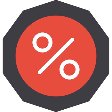 Rozet tarzında yüzde indirim simgesi