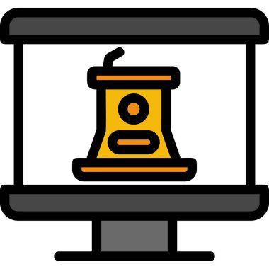 Kahve öğütücü simgesi renk ana hatları vektörü