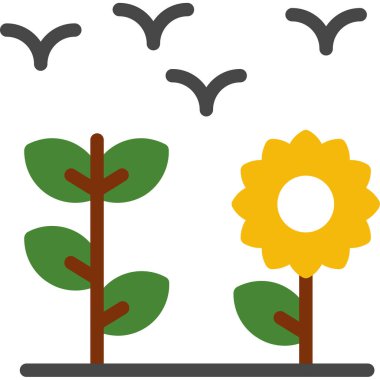 Çiçek bahçesi doğa simgesi