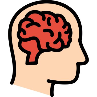 Beyin simgesi, vektör illüstrasyonu