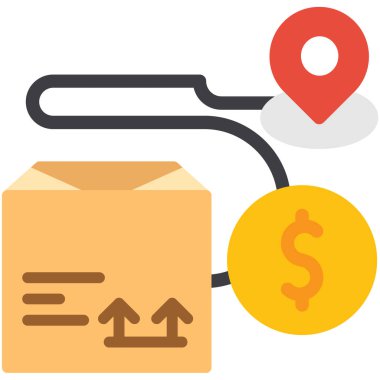 Düz biçimli dağıtım konumu haritası simgesi