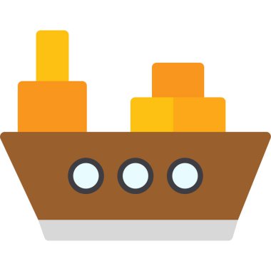 cruise gemi düz simgesi