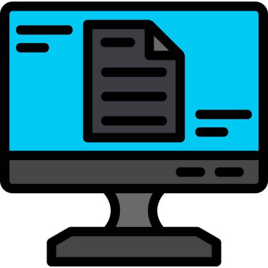 Bilgisayar monitörü simgesi. vektör illüstrasyonu