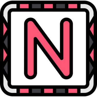 n harfi simge vektör illüstrasyonu