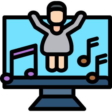 Müzik. Web simgesi basit illüstrasyon