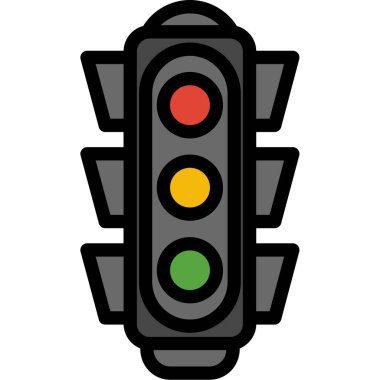 Trafik ışığı simgesi, düz stil