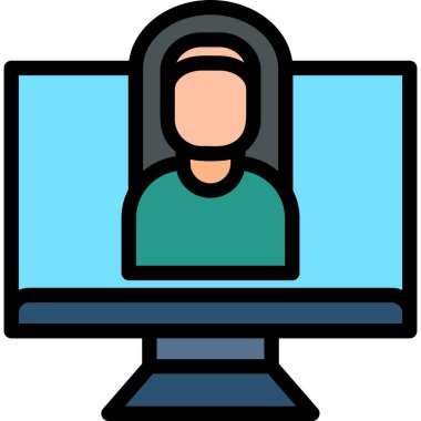 Çağrı merkezi ikonu doldurulmuş dış hat biçimi