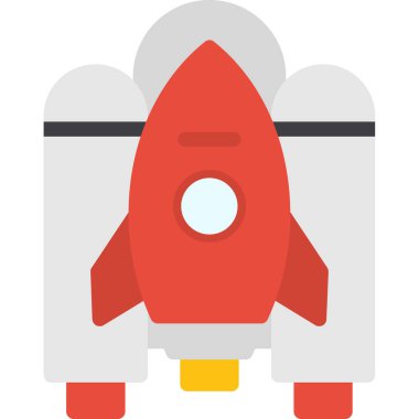 roket düz vektör simgesi