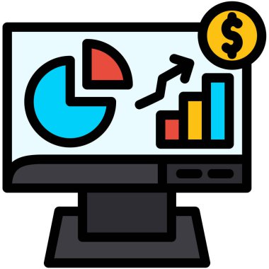 iş analizi grafik simgesi, vektör illüstrasyonu