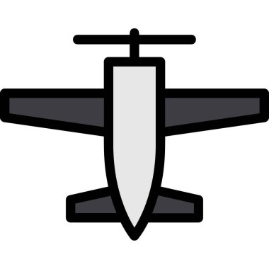 Askeri uçak. Basit resimleme