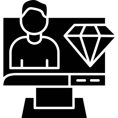 Çevrimiçi eğitim simgesi, vektör illüstrasyonu