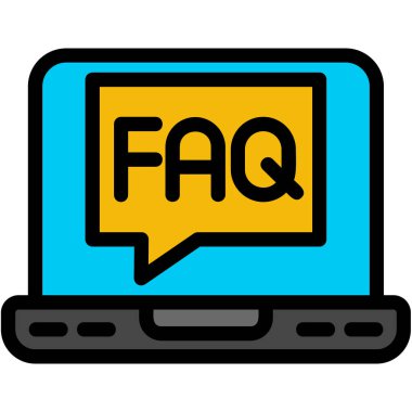 Bir soru işaretinin siyah ve sarı ikonunun vektör çizimi