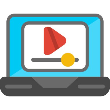 Çevrimiçi pazarlama düz renkli simgesi, web ve mobil için kullanılabilir