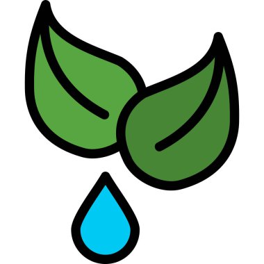 Su damlası ikonu. Web için yeşil damla vektör simgelerinin basit çizimi