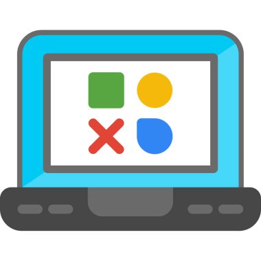 dizüstü bilgisayar simgesi, vektör illüstrasyonu