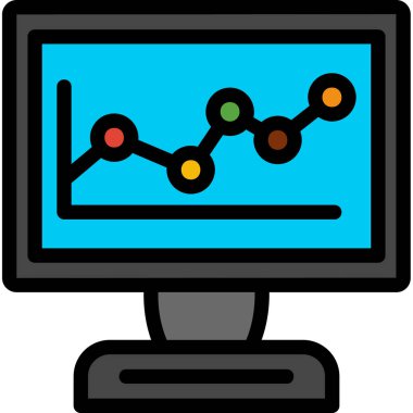 Grafik grafikli bilgisayar monitörü. Basit tasarım