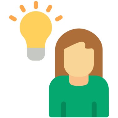 fikir düz vektör simgesi