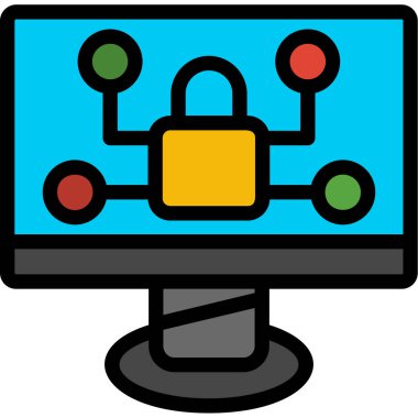 İnternet güvenlik kilidi simgesi - taslak biçimi