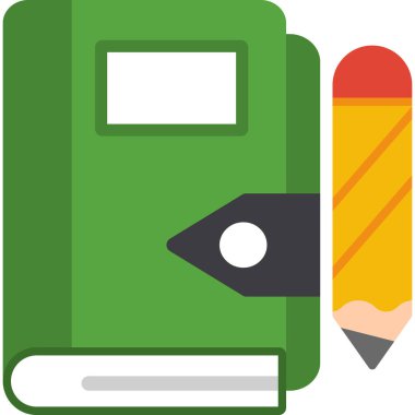 kitap düz simge, vektör, illüstrasyon, eğitim kavramı