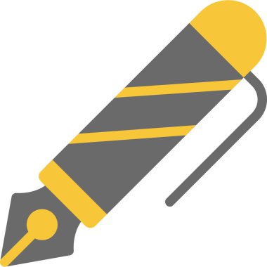 Düz Kalem Simgesi vektör simgesi